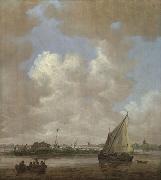 A River Scene, with a Hut on an Island. Jan van Goyen